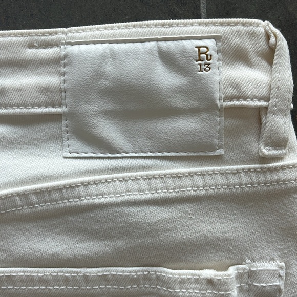 R13 Biker Boy White Cropped Jeans - Picture 7 of 11